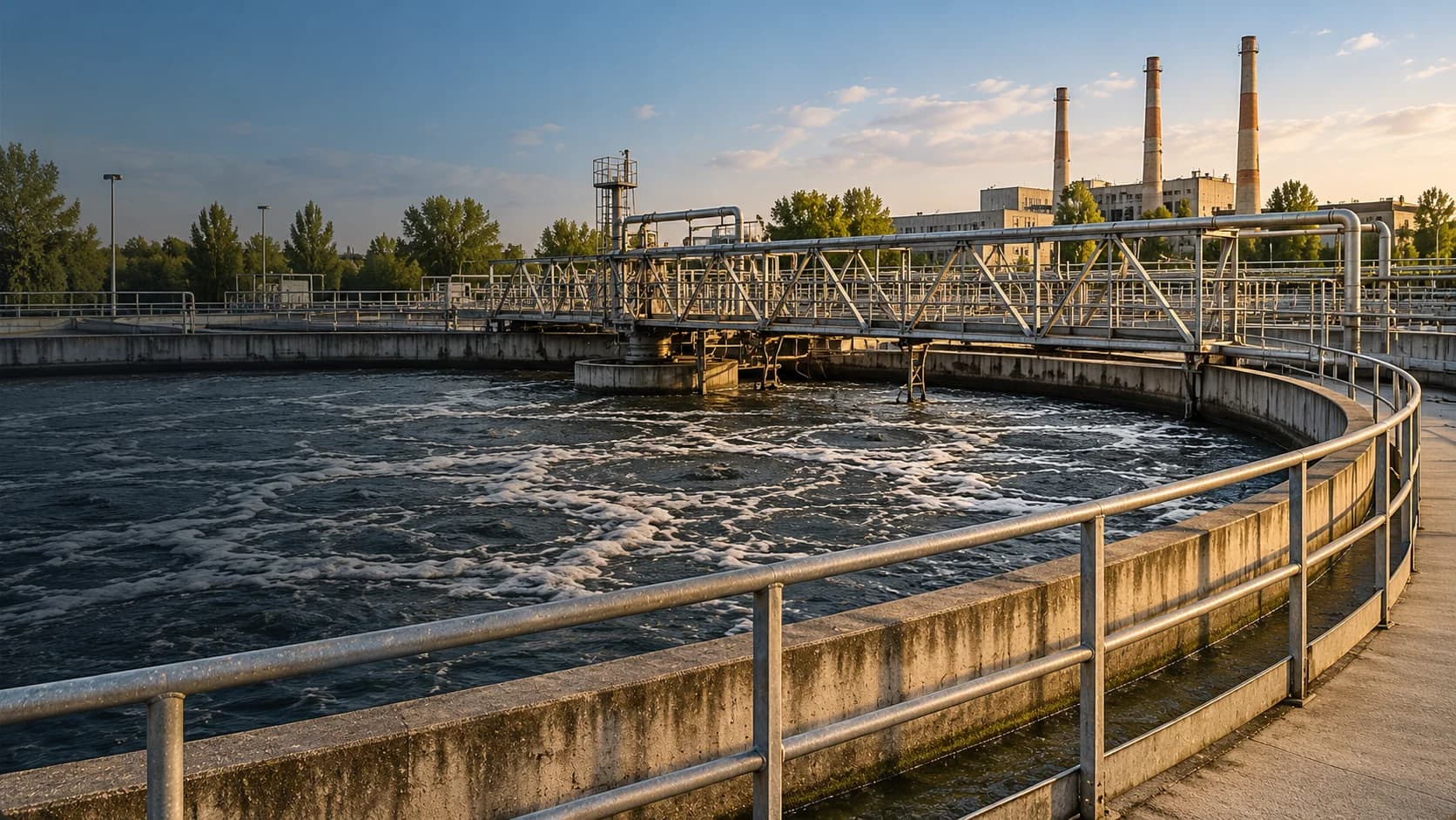 Illustrative aeration basin at an industrial effluent treatment plant
