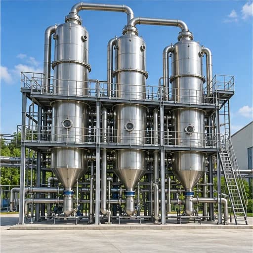 Generated realistic image of multiple effect evaporator columns